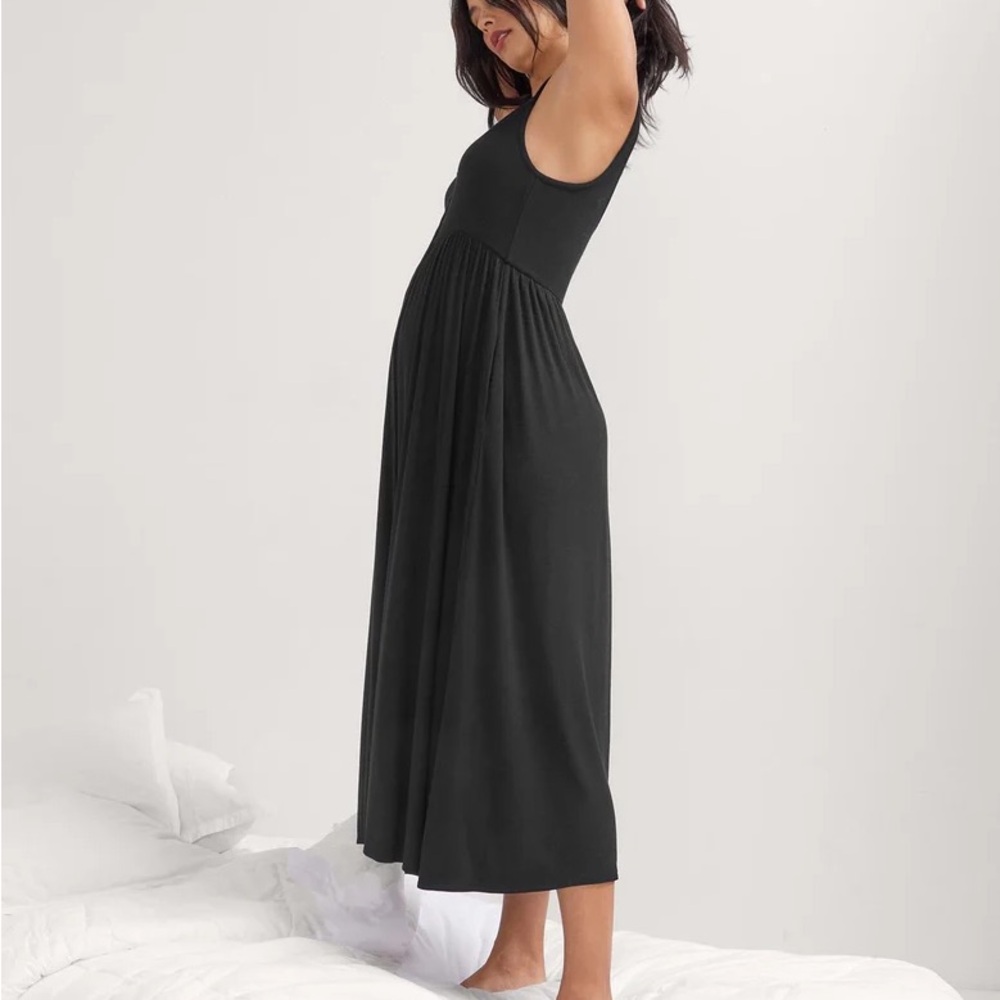 Hatch The Softest Rib Nursing Tank Dress - size 2 (medium 6/8) black